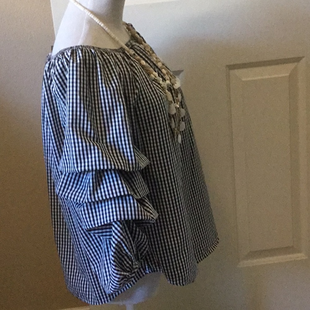 Kontro L Contemporary Large black white check top - Picture 4 of 6
